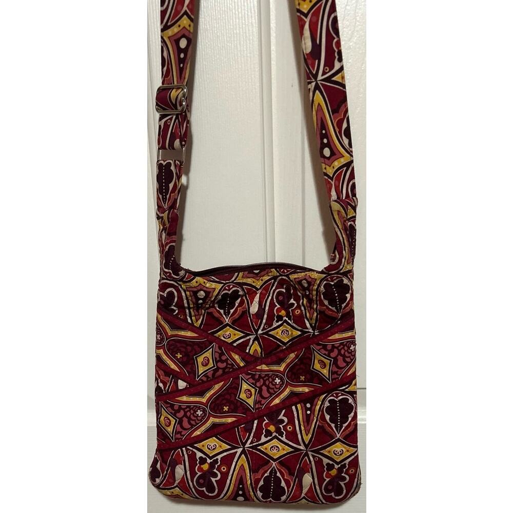 Stephanie Dawn‎ Floral Burgundy Yellow Crossbody Bag Adjustable Strap